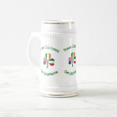 Italiaanse Ierse Amerikaanse Shamrock gepersonalis Bierpul (Voorkant links)