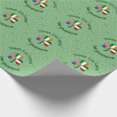 Italiaanse Ierse Amerikaanse Shamrock gepersonalis Cadeaupapier (Hoek)