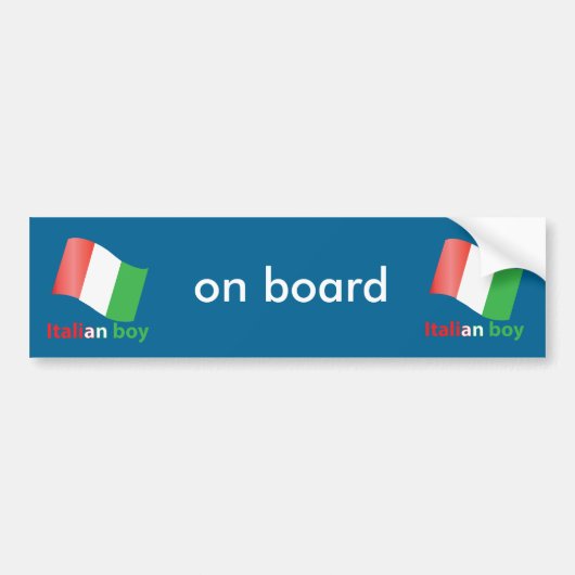 Italiaanse jongen bumpersticker (Voorkant)