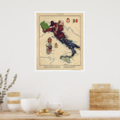 Italiaanse kaart 1868 poster (Keuken)