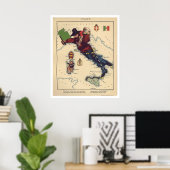 Italiaanse kaart 1868 poster (Thuiskantoor)