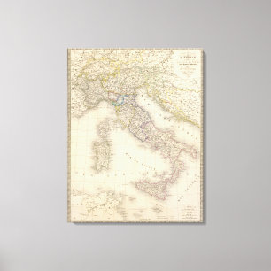 Italiaanse kaart canvas afdruk