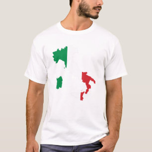 Italiaanse kaart en vlag t-shirt