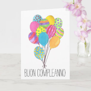 Italiaanse Kaart van Birthday en ballonnen