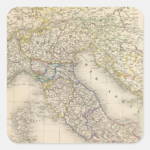 Italiaanse kaart vierkante sticker