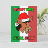 Italiaanse Kerst Ezel Kerstmis Kaart (Staand voorkant)