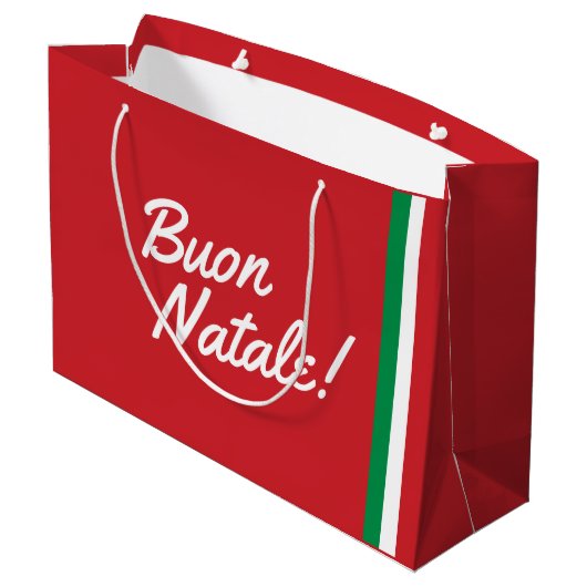 Italiaanse kerstcadeauzak groot cadeauzakje (Achterkant Gekanteld)