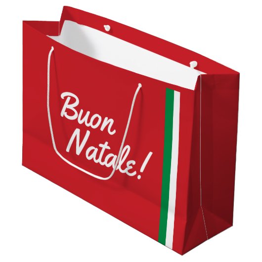 Italiaanse kerstcadeauzak groot cadeauzakje (Voorkant Gekanteld)