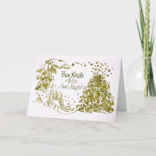 Italiaanse Kerstmis en Nieuwjaarskaart Feestdagen Kaart (Voorkant)