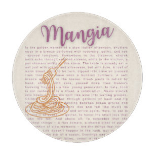 Italiaanse keuken muur kunst   "Mangia" Voedsel Qu Snijplank