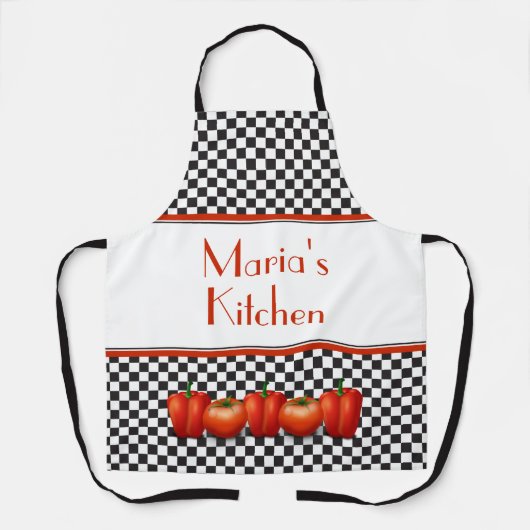 Italiaanse keuken-tomatoseppers gecontroleerd schort (Voorkant)