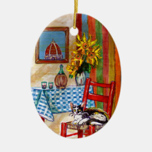 ITALIAANSE KITCHEN IN FLORENCE Red Ruby Keramisch Ornament