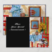 ITALIAANSE KITCHEN IN FLORENCE, rood blauw Aankondiging (Voorkant / Achterkant)