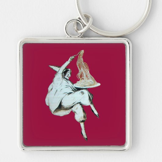 ITALIAANSE KITCHEN, RESTAURANT rood Sleutelhanger (Voorkant)