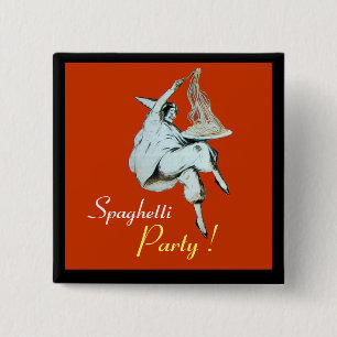 ITALIAANSE KITCHEN, RESTAURANT rood Vierkante Button 5,1 Cm