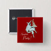 ITALIAANSE KITCHEN, RESTAURANT rood Vierkante Button 5,1 Cm (Voorkant /achterkant)