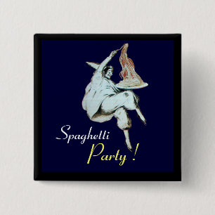 ITALIAANSE KITCHEN, RESTAURANT rood Vierkante Button 5,1 Cm