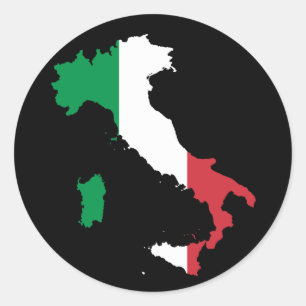 Italiaanse kleuren op de laars ronde sticker