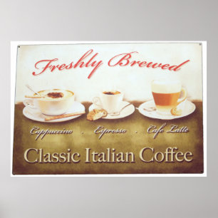 Italiaanse koffie poster