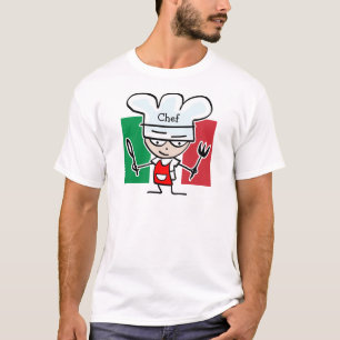 Italiaanse kookpan aan shirt - aanpasbare tekst