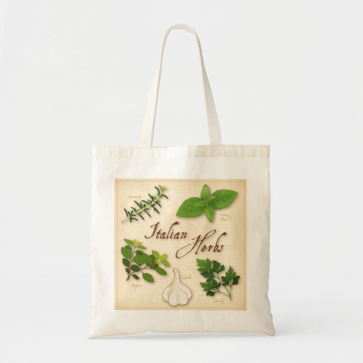 Italiaanse kruiden, Basil, Oregano, peterselie, kn Tote Bag (Voorkant)
