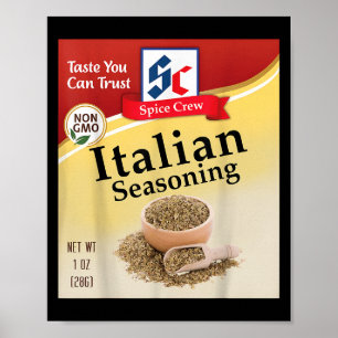 Italiaanse kruidenmengeling kostuum vakantiekruid poster
