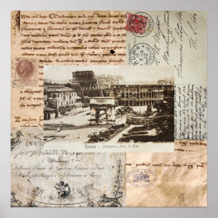 Italiaanse kunst van het oude Rome Coliseum Poster