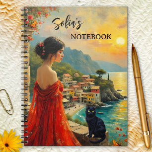 Italiaanse kust met Lady en Black Cat Notitieboek