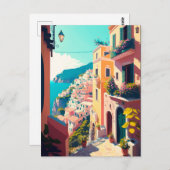 Italiaanse kust van Amalfi Briefkaart (Voorkant / Achterkant)