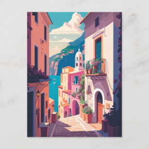 Italiaanse kust van Amalfi Briefkaart
