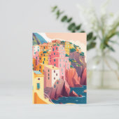 Italiaanse kuststad briefkaart (Staand voorkant)