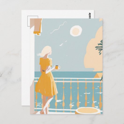 Italiaanse kuststad briefkaart (Voorkant / Achterkant)