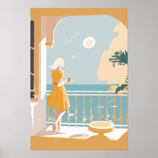 Italiaanse kuststad poster (Voorkant)