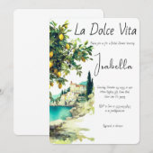 Italiaanse La Dolce Vita Bruiloftsfeest Kaart (Voorkant / Achterkant)