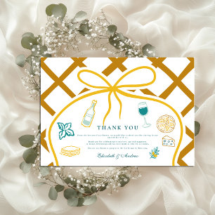 Italiaanse Lattice Food Wedding Sketch Bedankkaart