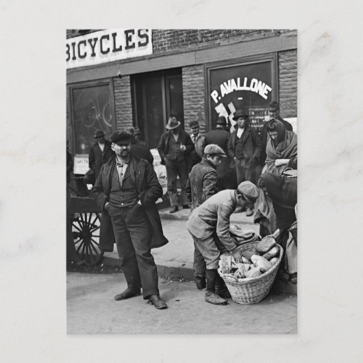 Italiaanse leespeddlers: 1900 briefkaart (Voorkant)