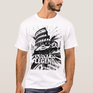 Italiaanse Legende Colosseum en Super Car T-shirt