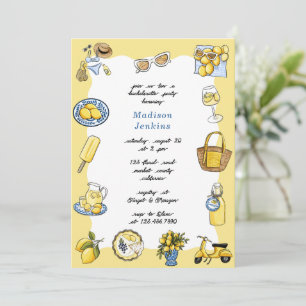 Italiaanse Lemon Coastal Summer Bachelorette Party Kaart