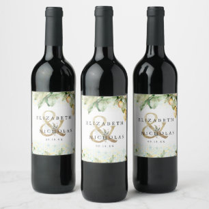 Italiaanse Lemon Grove gepersonaliseerde bruiloft Wijn Etiket