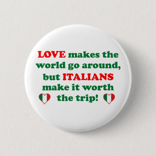 Italiaanse liefde ronde button 5,7 cm