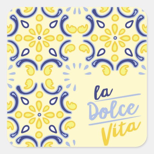 Italiaanse Life Vibe Vierkante Sticker (Voorkant)