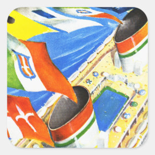 Italiaanse lijn ~ Onder deze vlag Vierkante Sticker