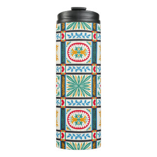 Italiaanse Majolica borduurwerk: mediterrane bloem Thermosbeker