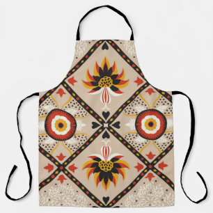 Italiaanse majolica-tegel. borduurwerk met bloemen schort