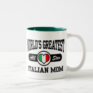 Italiaanse mam tweekleurige koffiemok