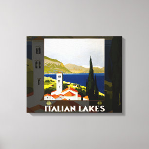 Italiaanse Meren Vintage Reizen Italië Canvas Afdruk