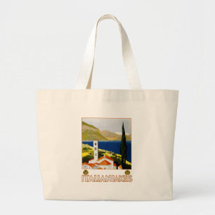 Italiaanse Meren Vintage Reizen Italië Grote Tote Bag
