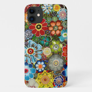 Italiaanse Millefiori glazen bloemen iPhone 11 Hoesje