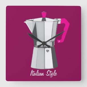 Italiaanse Moka Vierkante Klok