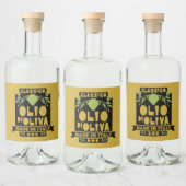 Italiaanse olijfolie koken likeurfles etiket (Flessen)